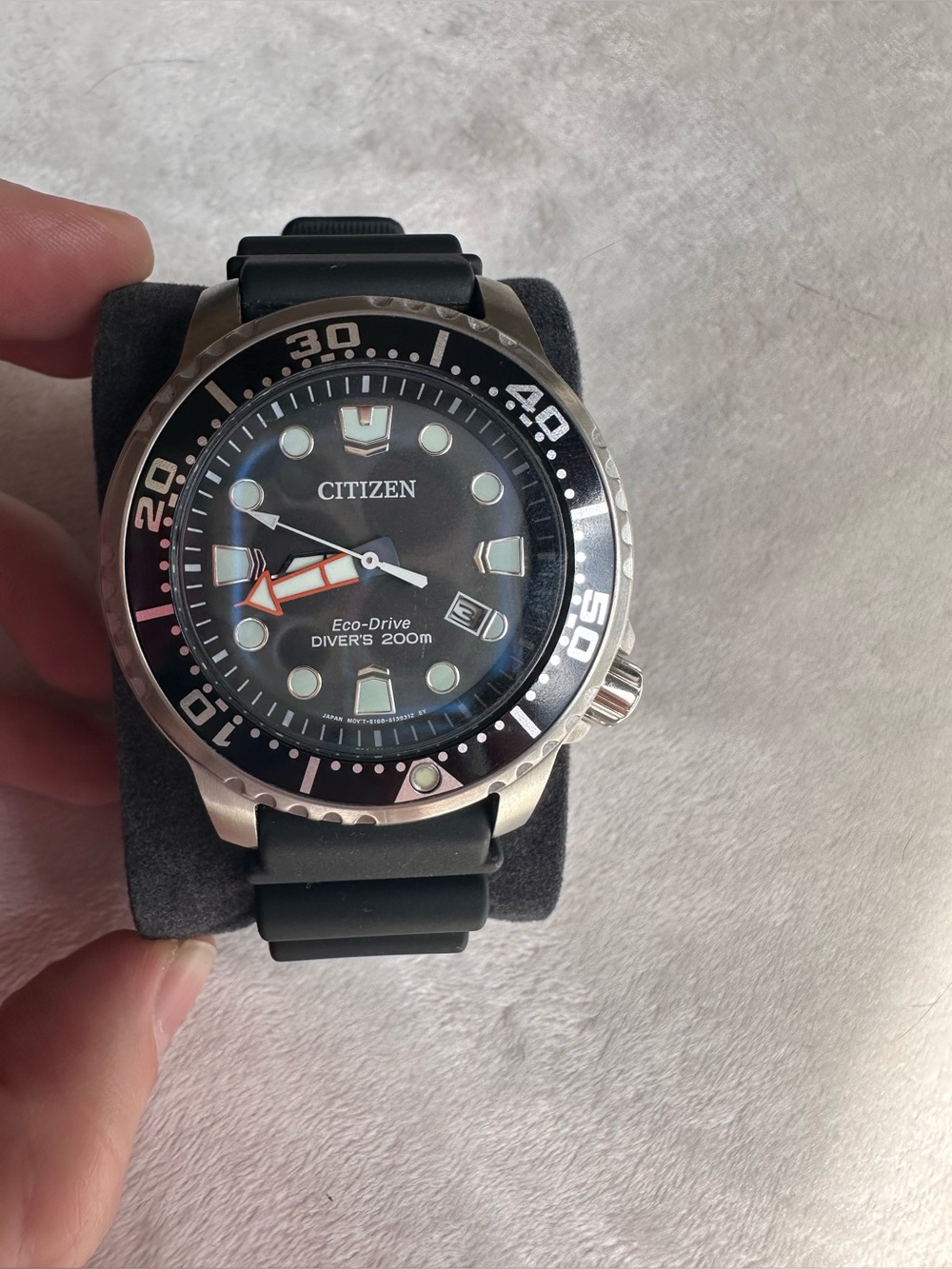 Citizen Black and Silver Eco-Drive Diver Watch